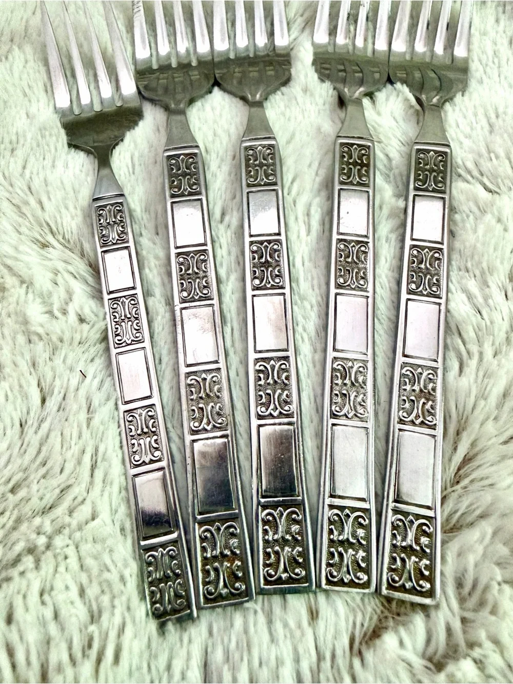 Vintage 1970 Rebacraft stainless steel forks set of 4 with bonus small fork